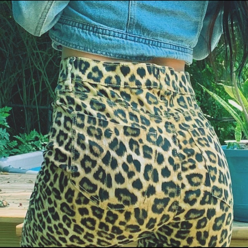 Cheetah Print High Rise Ankle Stretch Skinny Jeans